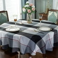 thumbnail image 3 of Round Tablecloth 60 Inch Checkered Table Cloths Spillproof Anti-Shrink Soft and Wrinkle Resistant Decorative Fabric Table Cover for Kitchen Dinning Tabletop Outdoor(Round,Grey), 3 of 6