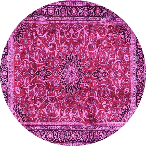 Ahgly Company Indoor Round Persian Pink Traditional Area Rugs, 8' Round