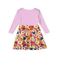 thumbnail image 4 of Abcomgle Girls Beach Dress Casual A-Line Long Sleeve Girls T-Shirt Dresses Daisy Floral Print Crew Neck Girls Skater Dress Flare Swing Dresses for 4-14t Kids 7-8 Years,Pink, 4 of 5