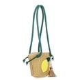 thumbnail image 3 of Wonder Nation Girls Lemon Straw Crossbody Bag, Green, 3 of 5
