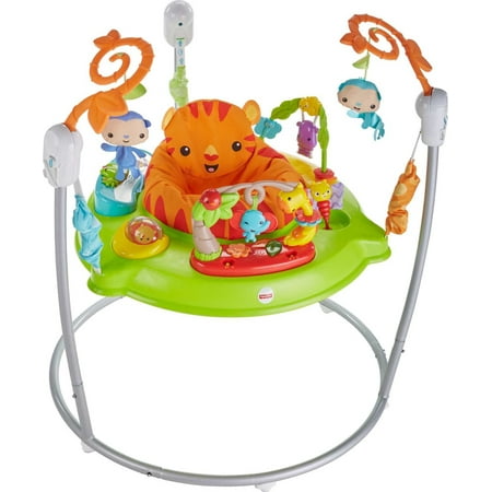 Fisher-Price Baby Bouncer Tiger Time Jumperoo Activity Center with Lights Music and Toys