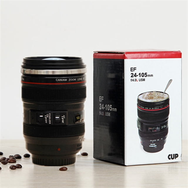 Unique Gobelet Isolé en Acier Inoxydable 201 Inspiré des Lentilles - Rétention de Chaleur de 6 Heures, Logo Personnalisé Imprimable pour Bureau, Café, Stands de Rue, Cadeaux Promotionnels et Événements d'Affaires (3e Génération Plastique)