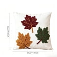 thumbnail image 4 of AuroraX Thanksgiving Maple Leaf Pillowcase Fall Pillow Covers Indoor Outdoor 18x18 Inch Farmhouse Embroidered Thanksgiving Home Decorations White, 4 of 8
