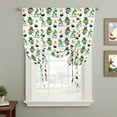 thumbnail image 2 of St. Patrick's Day Tie Up Curtains 45 Inches Long, Kitchen Window Curtains Over Sink, Green Shamrock Gingerbread Man Gold Coin Small Window Curtains Shade Balloon Curtains Valances for Bedroom 34"x45", 2 of 8