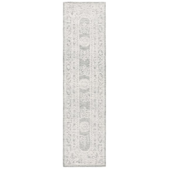 SAFAVIEH Ebony Aindreas Medallion Runner Rug, Ivory/Grey, 2'3" x 9'
