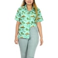 thumbnail image 5 of LA LEELA Button Down Shirt for Women Summer Shirt Cotton Linen Effect Summer Blouses Beach Party Short Sleeve Tropical Vacation Button up Shirts for Women S Sea, Palm, 5 of 5