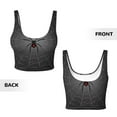 thumbnail image 5 of Fotbe Black Spider On Web Pattern Womens' Sports Bra Longline Wirefree Padded with Medium Support Sports Moisture-Wicking Workou Vest,Tank Top-XX-Large, 5 of 7