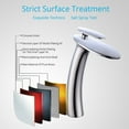 thumbnail image 3 of Wovier Chrome Waterfall Bathroom Sink Faucet with Supply Hose,Single Handle Single Hole Vessel Lavatory Faucet,Slanted Body Basin Mixer Tap Tall Body Commercial, 3 of 7