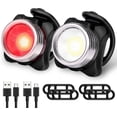 thumbnail image 1 of Luces para bicicleta, potentes luces LED recargables, delanteras y traseras, impermeables, con 5 modos de brillo para ciclismo, montaña, carretera y híbrido. Incluye 2 cables USB., 1 of 5