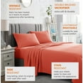 thumbnail image 4 of American Home Collection Brushed Microfiber Sheet Set, Deep Pocket Extra Soft Sheets & Pillowcases Set, 4 Pieces, Full, Peach, 4 of 7