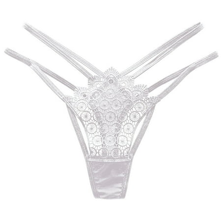 

CAICJ98 Underwear Women Women s Gossamer Mesh Low-Rise Thong Panty White