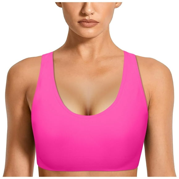 Gubotare Women Sports Bra High Impact Sports Bras for Women Padded Sports Bras for Women Workout Bras for Women Racerback Bras Yoga Bras (Hot Pink,L)