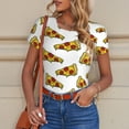 thumbnail image 6 of Pofeuu Pizza Print Short Sleeve Body Suits Women Round Neck Bodysuits for Women Onesie Adult Set Body Suit-Large, 6 of 7