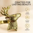 thumbnail image 4 of Gold Napkin Rings Holder in Stag Design Festive Table Decor Setting and Favor for Thanksgiving Fall Autumn Holiday Wedding Birthday Thanksgiving Banquet Housewarming Gift Set of 16, 4 of 8
