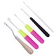 thumbnail image 4 of Mango de madera ganchos de ganchillo Metal tejido a mano gancho de pestillo doblado alfombras herramientas para hacer alfombras 5 piezas tholdsy HA8449-00B, 4 of 6