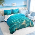 thumbnail image 2 of Manfei Underwater Wave Bedding Comforter Set for Kids Boys and Girls, Coastal Ocean Print Full Bedding Set, Reversible 7 Pieces, 2 of 6