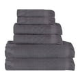 thumbnail image 3 of Superior Rolla Cotton Geometric Soft 6 Piece Towel Set, Grey, 3 of 14
