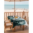thumbnail image 2 of Outdoor Tablecloth with Umbrella Hole for Patio/Picnic/Party/Camping, Dark Green Forest Waterproof Table Cloth Rectangle Table Cover Washable, Nature Foggy Mountain Pine Tree (60"x 102"), 2 of 9