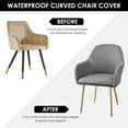 thumbnail image 5 of 4Pcs Dining Chair Cover High Elasticity Curved Back Chair Cover Removable Dining Room Seat Slipcover Minimalist Armchair Slipcover for Home Living Room Kitchen, 5 of 10