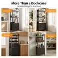 thumbnail image 5 of 4 Tier Bookcase with Fabric Drawer, Multi-Functional Display Tall Bookshelf, Sturdy Storage Organizerfor Home Office, Black, 5 of 9