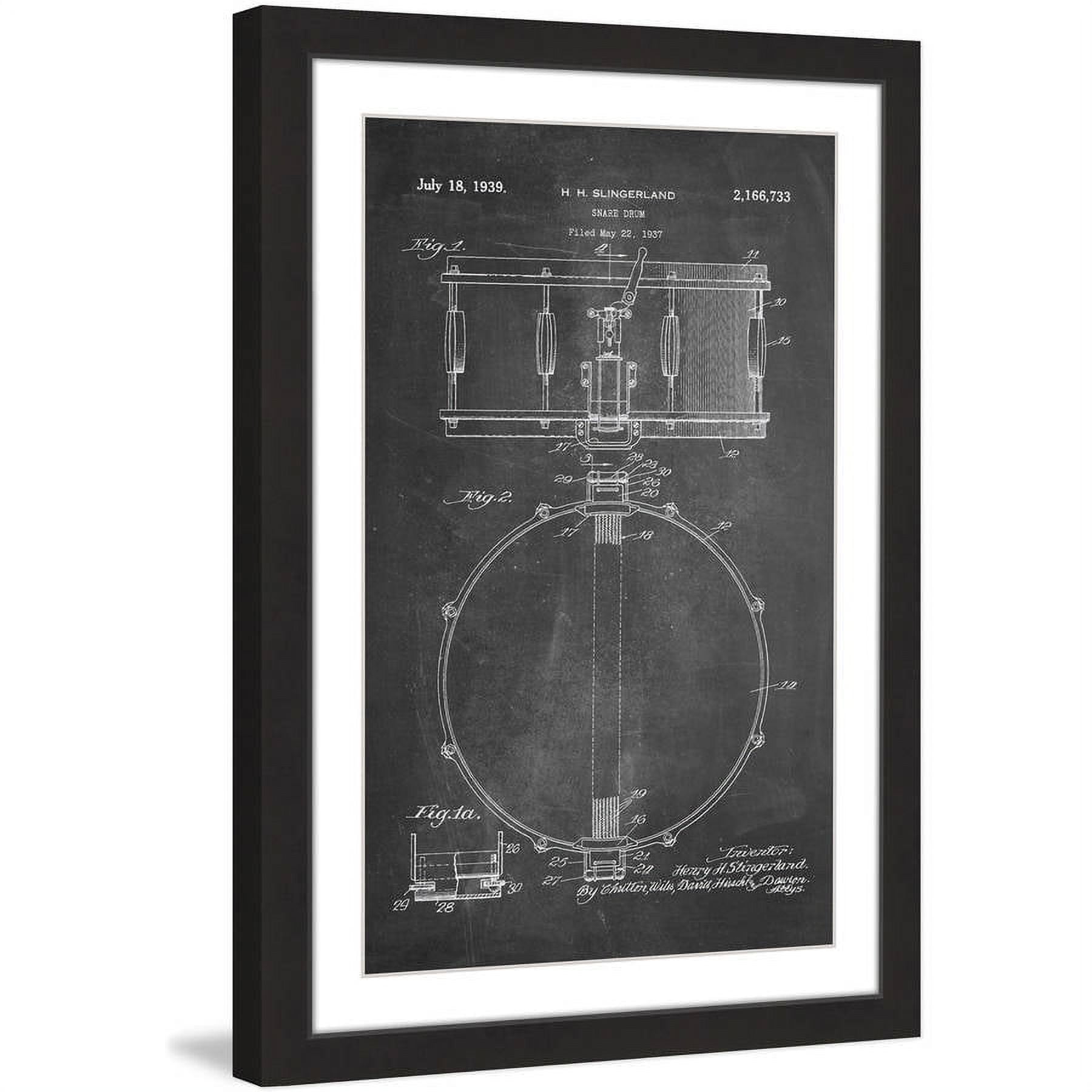 "Snare Drum 1939 Chalk" Framed Painting Print