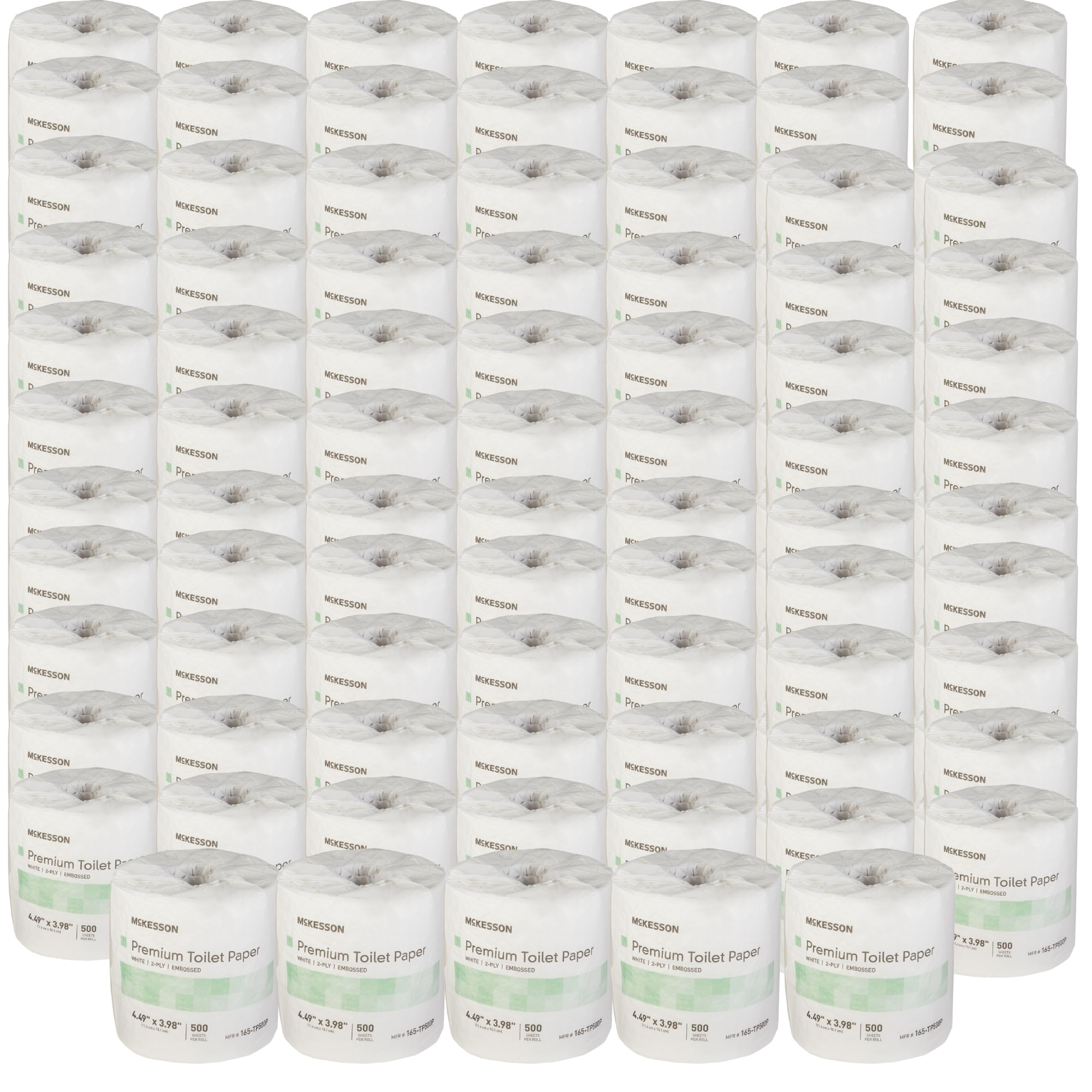 McKesson Toilet Paper, White, 2-Ply, Premium, Eco-Friendly, 1 Roll, 80 Packs, 80 Total