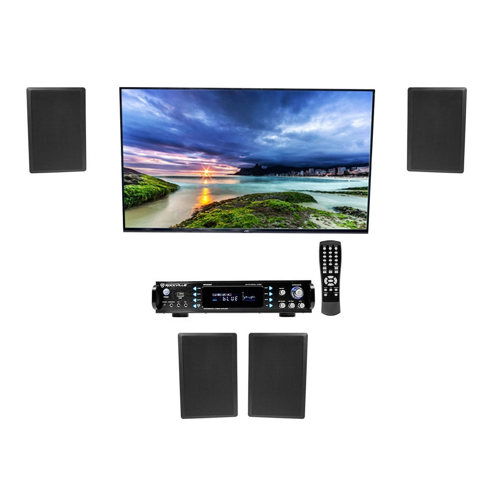 Rockville RPA60BT 1000W Home Theater Bluetooth Receiver+(4) 5.25" Wall