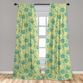 thumbnail image 5 of Ambesonne Moon Curtains, Grunge Style Moon Phases, Pair of 28"x84", Yellow Turquoise Teal, 5 of 5