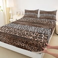 thumbnail image 3 of Castle Fairy Boys Girls Brown Leopard Print Twin Sheet Sets,Animal Print Patchwork Bedding, 3 of 7