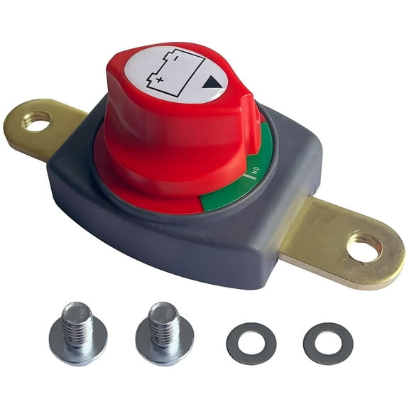 Side Post Battery Disconnect Switch, 12-48 V Battery Power Cut Master Switch Disconnect Isolator for Car, Vehicle, RV and Boat (On/Off)