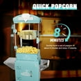 thumbnail image 2 of Miniyam 10 Oz Popcorn Machine with Cart, Large Kettle Popcorn Maker with Side Trays, Storage Cabinet & Tempered Glass, Countertop Convertible Popper for Home Theater, Parties & Events, Green, 2 of 7