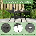 thumbnail image 3 of SOLAURA 5-Piece Outdoor Patio Dining Set, Patio Furniture Set with Textilene Dining Chairs and Metal Square Dining Table for 4 People, Gray, 3 of 8