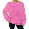thumbnail image 2 of Xdegoge Plus Size Sweatshirt for Women Basic Crew Neck Long Sleeve Loose Sweatshirts Solid Color Casual Pullover Daily Tops 2025 Fall Winter Athletic Outfits, 2 of 6