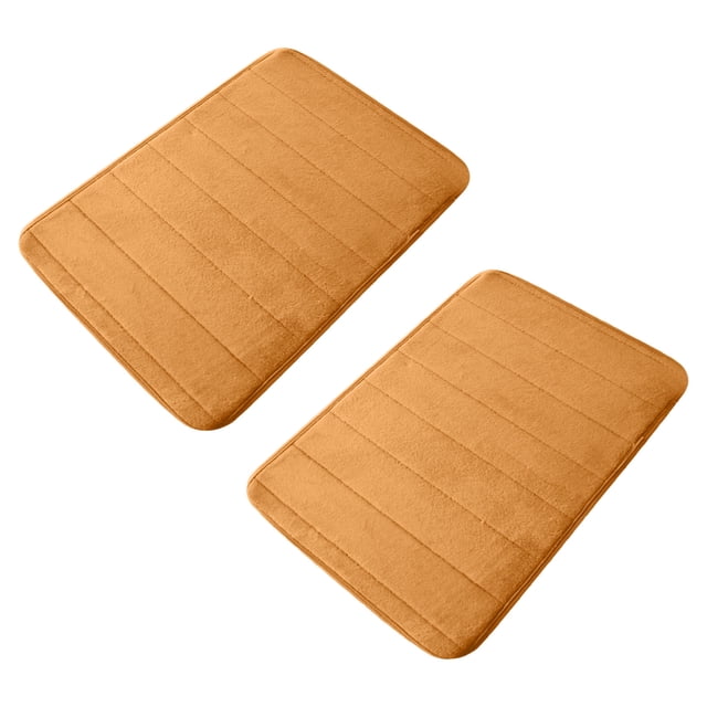 C Thick Coral Fleece Bath Mat Set Of 2 Non Slip Memory Foam Floor Mats For Kitchen Bathroom Living Room Soft Absorbent Rug Style C
