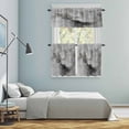 thumbnail image 5 of Grey Ombre Marble Kitchen Curtains Sets for Windows 24 Inch Length, Gray Marble Crack Abstract Modern Rod Pocket Window Treatments Tier Curtains and Valances Set for Bedroom/Bathroom, 5 of 8