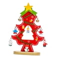 thumbnail image 3 of Kokiya Desktop Wooden Christmas Tree Decor Decorative Handmade Crafts Table Centerpiece red, 3 of 9