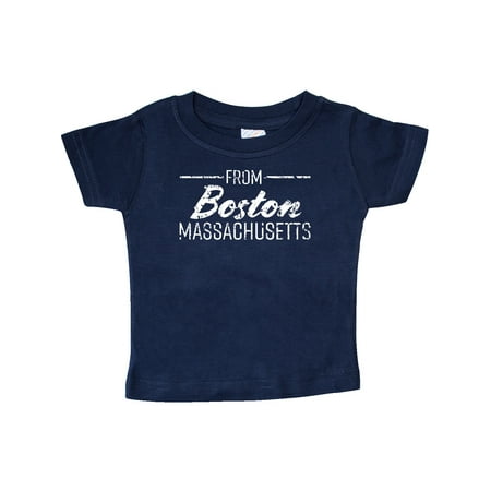 

Inktastic From Boston Massachusetts in White Distressed Text Gift Baby Boy or Baby Girl T-Shirt