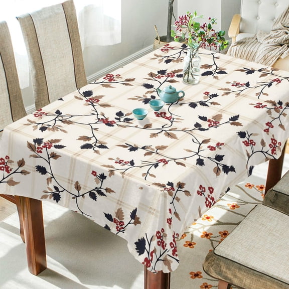 Yayeee Tablecloths 54" x 54" Rectangle Wrinkle Resistant Party Table Cover, Floral Plaid