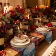 thumbnail image 2 of Table Runner Dresser Scarves Winter Christmas Snowman Snowflake Cotton Linen Burlap Table Cover Black Red Buffalo Plaid Table Runners for Family Kitchen Dining Holiday Party Banquet Decor, 2 of 5
