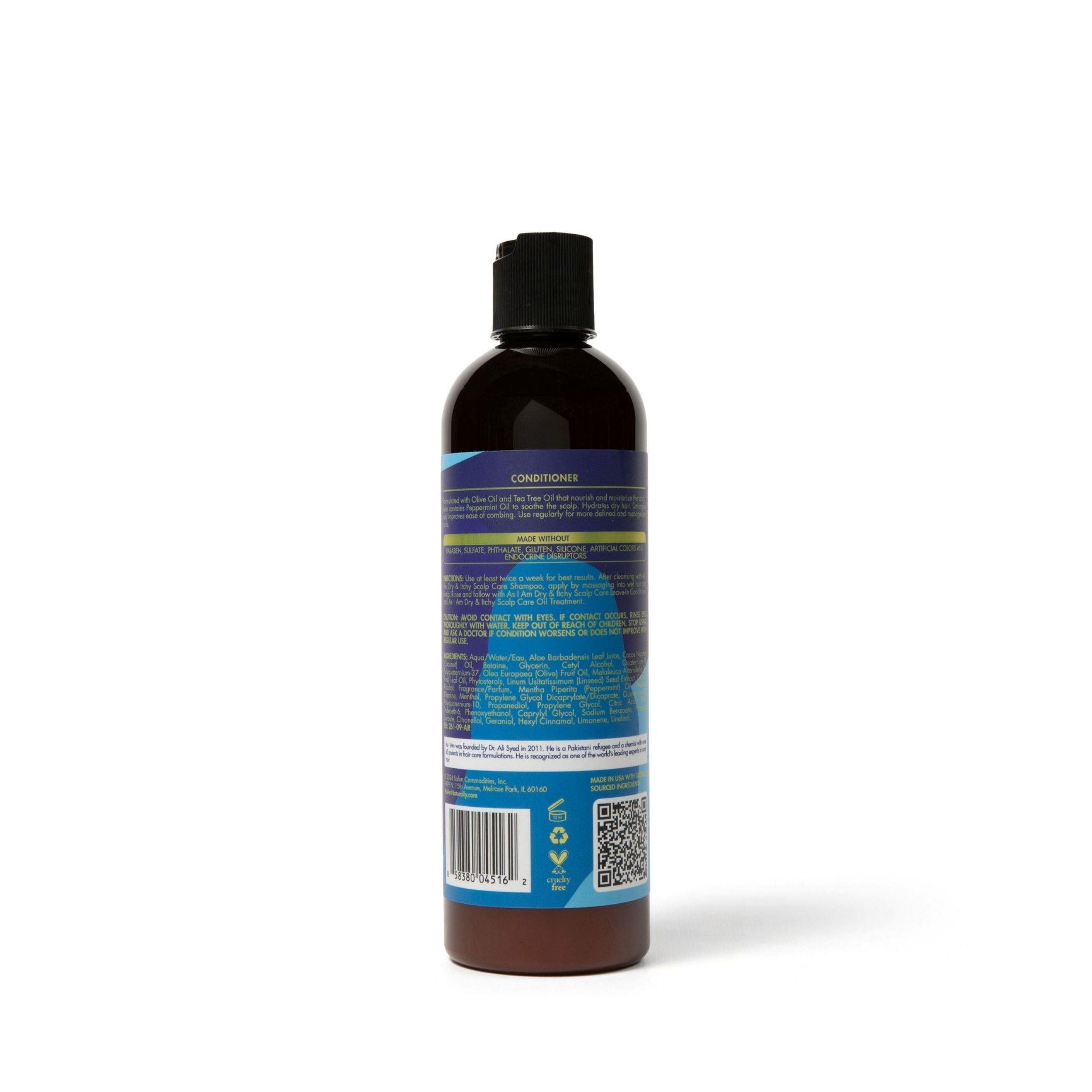 (6 pack) As I Am Dry & Itchy Scalp Care Conditioner for Dry Scalp Flakes and Moisture Balance 12 fl.oz. With Olive Oil, Tea Tree Oil & Peppermint Oil