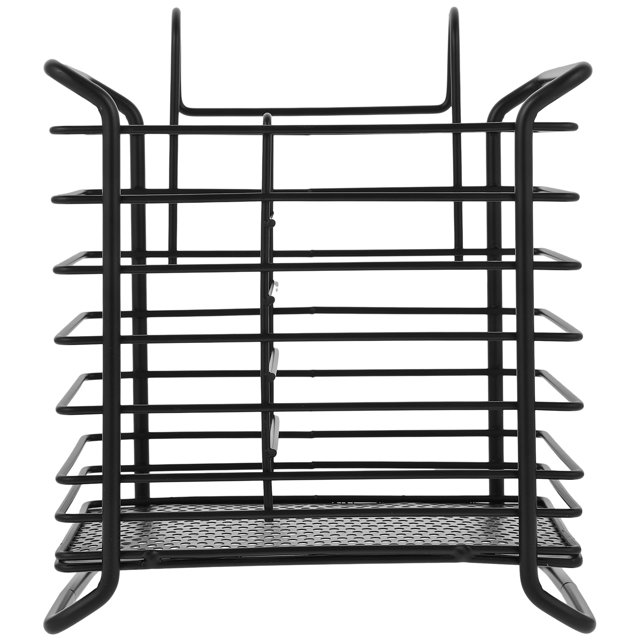 FELTECHELECTR Soporte de hierro para palillos, cesta colgante para secar cubiertos, escurridor de palillos, organizador de vajilla (negro)