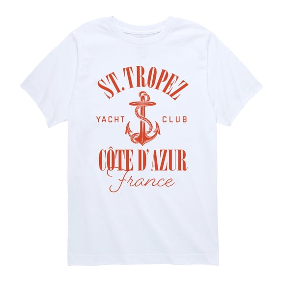 Instant Message - St. Tropez Yacht Club - Youth Boys Short Sleeve Graphic T-Shirt