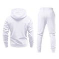 thumbnail image 5 of CCRFTGI Men's Sweatsuit 2 Pieces Set Hoodie Sweatshirt & Sweatpants Set Casual Jogging Suits for Men White S, 5 of 6