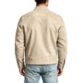 thumbnail image 4 of FchengtaiS Mens Suede Bomber Jacket Stand Collar Zip Up Wind Resistant Jacket Winter Warm Outerwear with Multi Zipper Pockets, 4 of 7