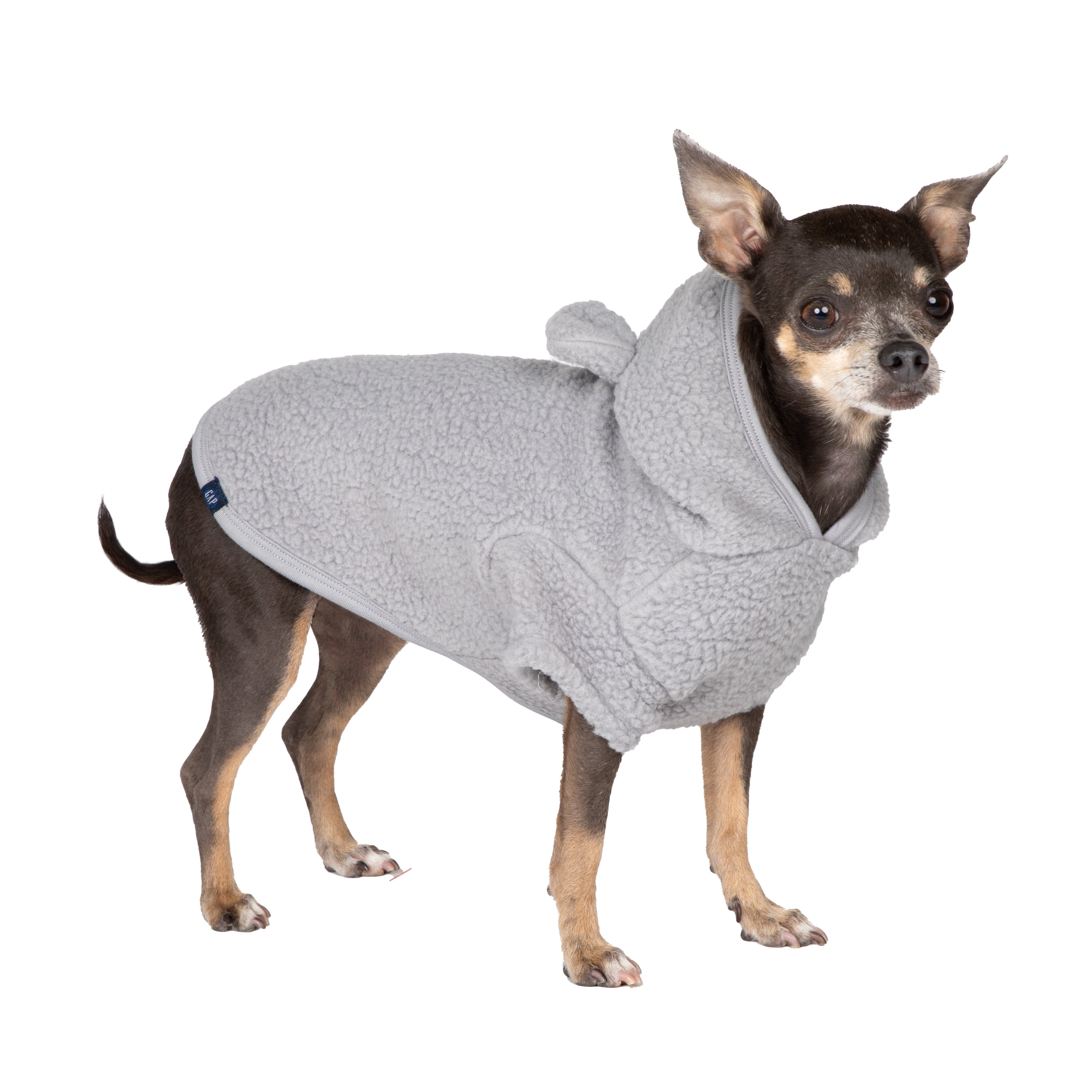 Gap Pet, Dog Clothes, Recycled Gray Sherpa Bear Ear Pet Hoodie