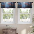 thumbnail image 2 of LALILO Kitchen Curtain Valance Orange River Border South Rod Pocket Window Curtain 52"x 18" Set of 2, 2 of 7