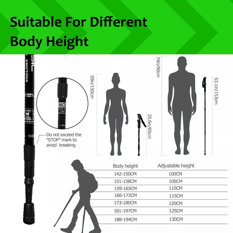 Homeya Trekking Poles, Lightweight Aluminum Hiking Sticks photo 3