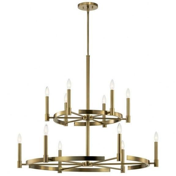 52428BNB-Kichler Lighting-Tolani - 12 Light 2-Tier Large Chandelier In Soft Contemporary Style-33.25 Inches Tall and 40 Inches Wide-Brushed Natural
