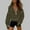 Army Green, variant on XPMWRP Women's Fall Hooded Sweatshirts Long Sleeve Half Zip Cropped Solid Color Pullover Winter Fashion Clothes Black S