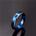 thumbnail image 3 of 5mm Blue Plated Tungsten Carbide Wedding Ring with Silver Beveled Edge for Men Women Comfort Fit Size 7-12, 3 of 6